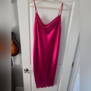 bebe Fuchsia Satin Chemise